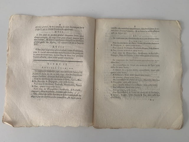 Loi relative au complément du Code monétaire. Du 7 Septembre 1792  l'an quatrième de la Liberté