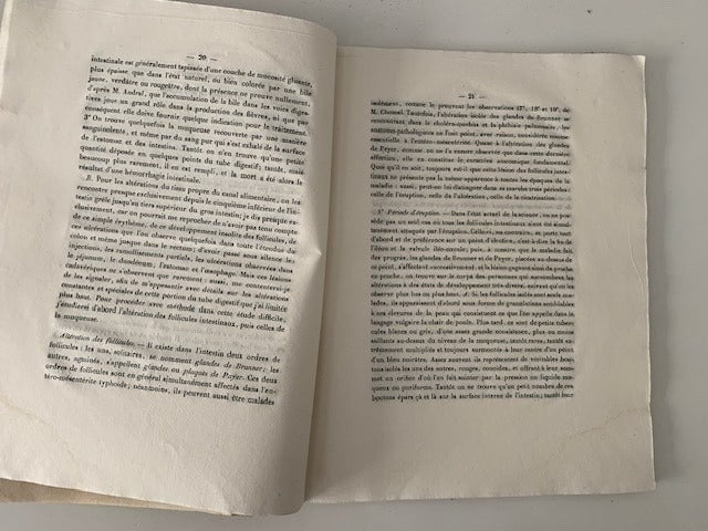 Paul-Alexandre  Carteron : De L'Entéro-Mésentérité Typhoïde ou Fièvre putride des Anciens [avec envoi]