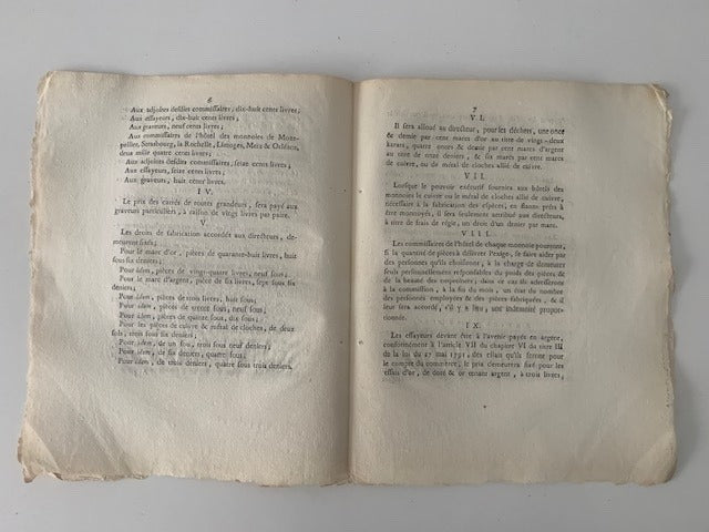 Loi relative au complément du Code monétaire. Du 7 Septembre 1792  l'an quatrième de la Liberté