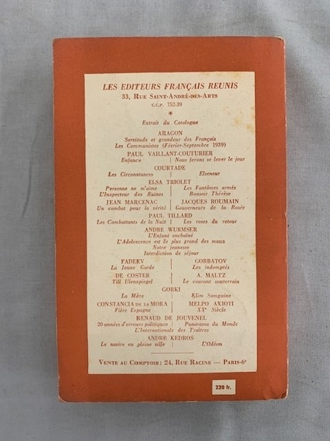 Aragon : Les Communistes. Roman (Septembre-Novembre 1939)