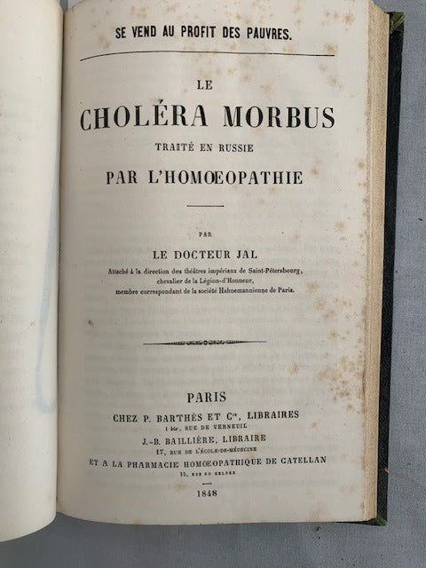 Récamier; d'Astros; Jal; Beullac; Bertulus‎ : Recueil de 4 textes sur la choléra & ...L'Influence que peut exercer l'Éclairage au gaz .....
