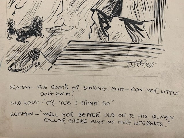 A.R.‎ Cane : Original drawing 'Old Lady and Seaman'