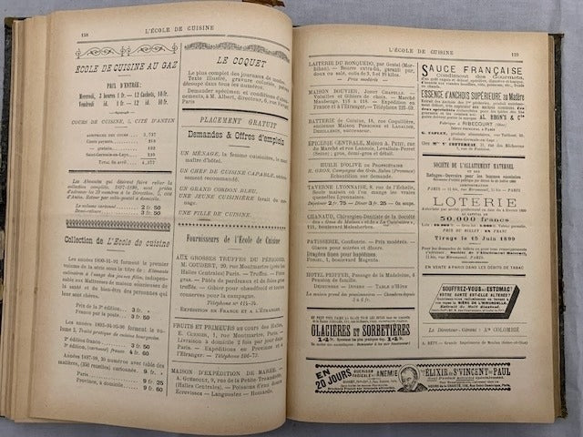 A. Colombié (directeur)‎ : L'École de Cuisine. Organe Officiel de l'École de cuisine. Année 1899 complète