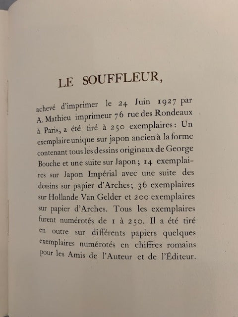 Pascal Thémanlys : Le Souffleur. Orné de vingt dessins par George Bouche