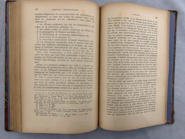 Premier Congrès International de Droit Pénal tenu à Bruxelles (26-29 juillet 1926). Rapports Préparatoires. Association de Droit pénal