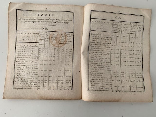 Loi Relative à la Fabrication de la Monnoie de Cuivre. Donné à Paris  le 19 Janvier 1792