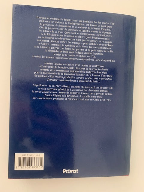 Antoine Casanova : La Révolution Française en Corse. 1789-1800