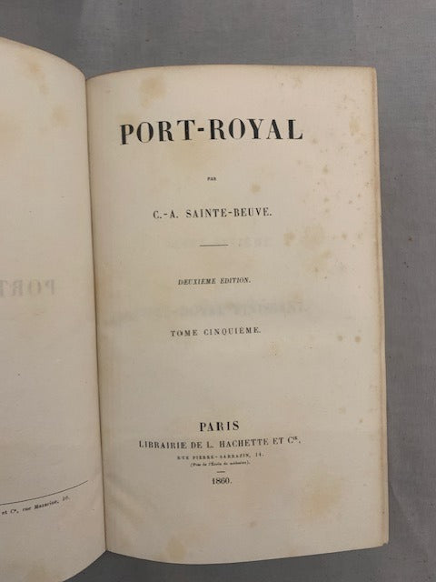 C.-A.‎ ‎Sainte-Beuve : Port Royal. Deuxième édition