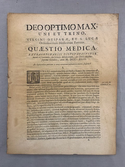 M. Joannes‎ Astruc : An Sympathia partium à certâ nervorum positurâ in interno sensorio?